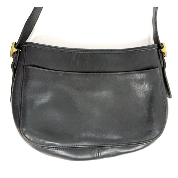Vintage Coach 6000 Chelsea Zip Top Crossbody Bag Purse Black Leather - Picture 3 of 16